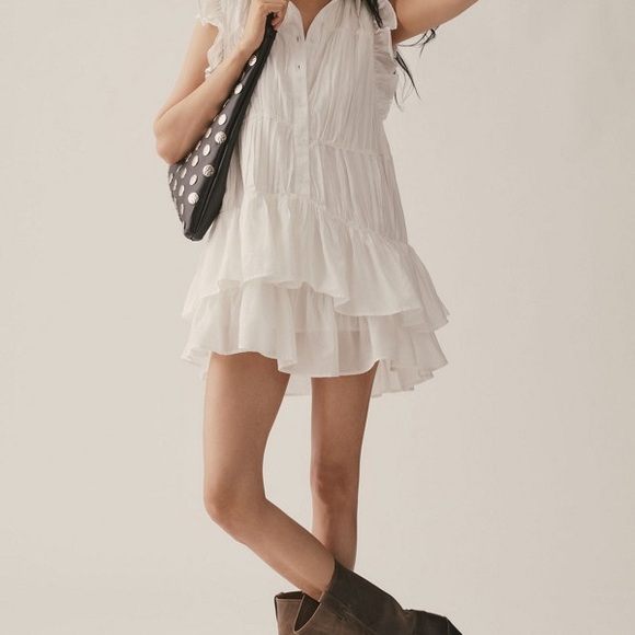 NWOT Anthropologie ruffle mono shirt dress - Picture 3 of 7
